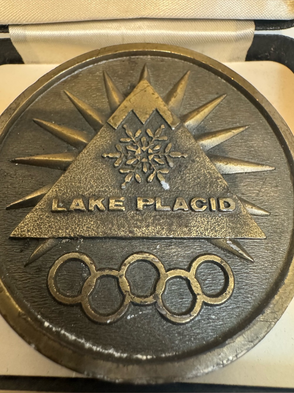 Lake Placid Olympic Commemorative Belt Buckle - Metallic Bronze Tone